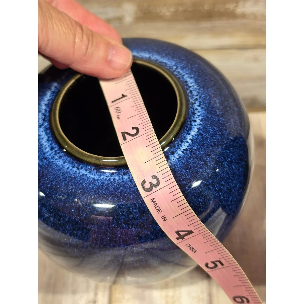 Vintage 4pc OMC Otagiri Japan Blue Midnight Speckled Art Pottery‎ Vase Set MCM